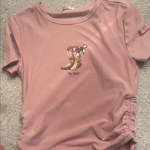Ardene Kids Pink Yee Haw T-Shirt
